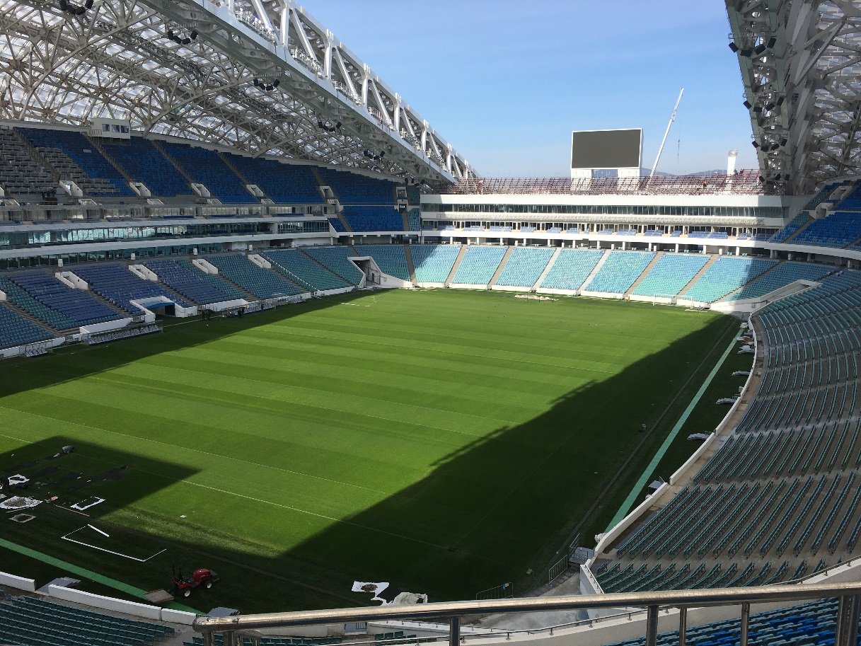 Fisht Olympic stadium near the end of the 2nd construction stage